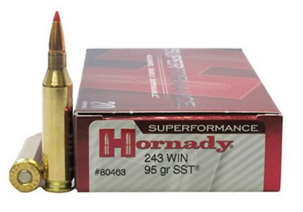 HORNADY 243 WIN 75GR V-MAX SUPERFORMANCE VARMINT