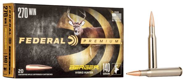 FEDERAL 270 WIN 140GR BERGER HYBRID HUNTER PREMIUM