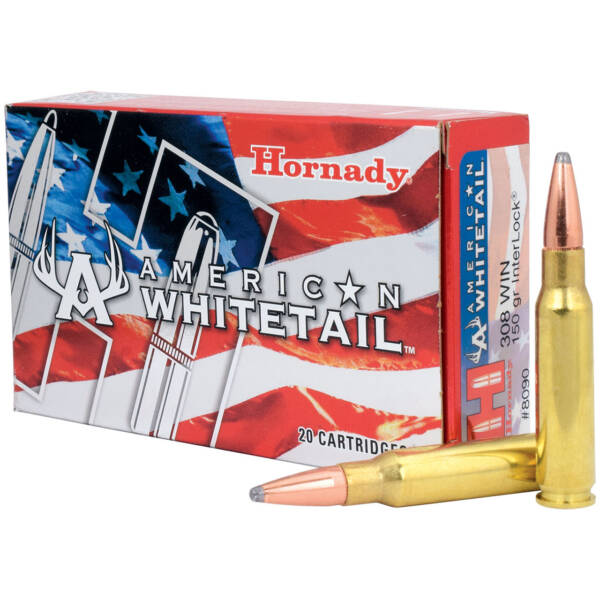 HORNADY 8090 AMERICAN WHITETAIL RIFLE AMMO 308 WIN