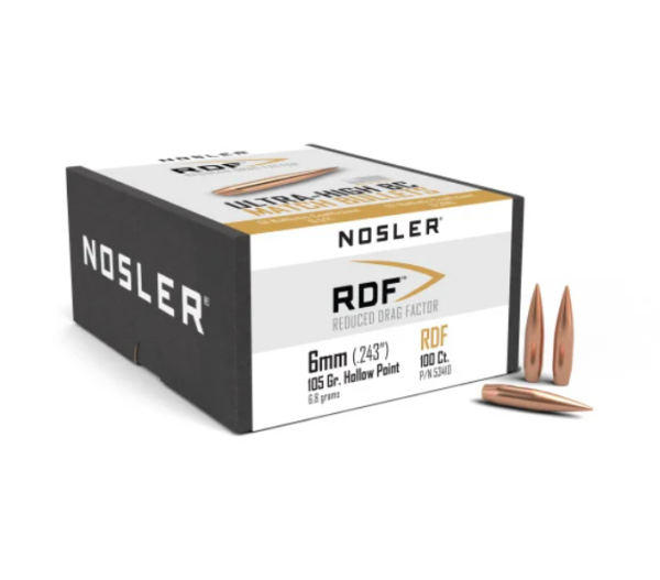 NOSLER 6MM 105GR RDF HPBT BULLET 100CT