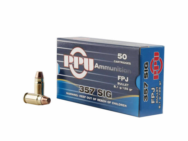 PPU 357SIG FPJ 125GR PISTOL AMMO