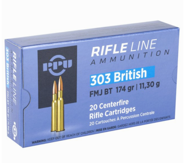 PPU 303BRITISH 174GR FMJ BT RIFLE AMMO