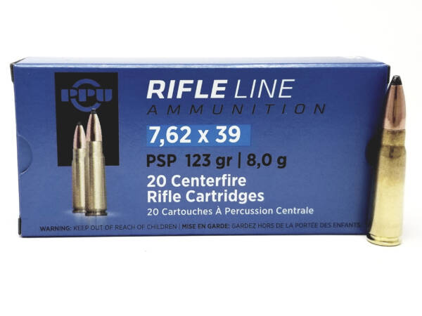 PPU PP76239S 123GR RIFLE AMMO 7.63X39