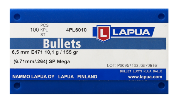 LAPUA E471 6.5MM 155GR SP MEGA BULLET