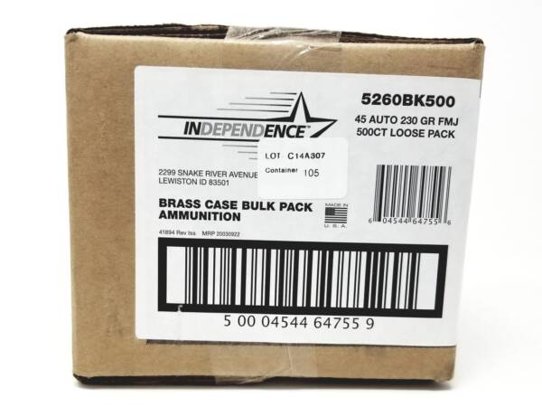 INDP 40S&W 180GR FMJ 500CT BULK