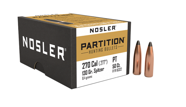 NOSLER 270CAL 130GR PARTITION BULLET 50C