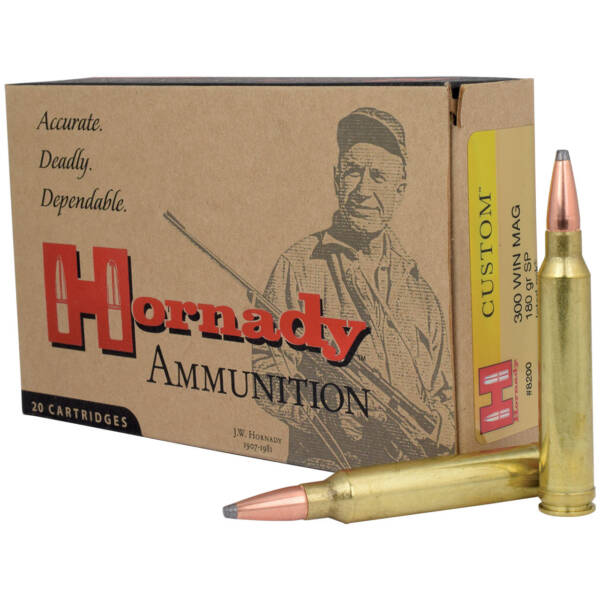 HORNADY 300WIN MAG 180GR CUSTOM AMMO