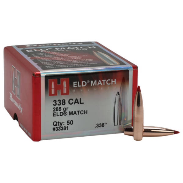 HORNADY 338CAL 285GR BTHP BULLET 50CT