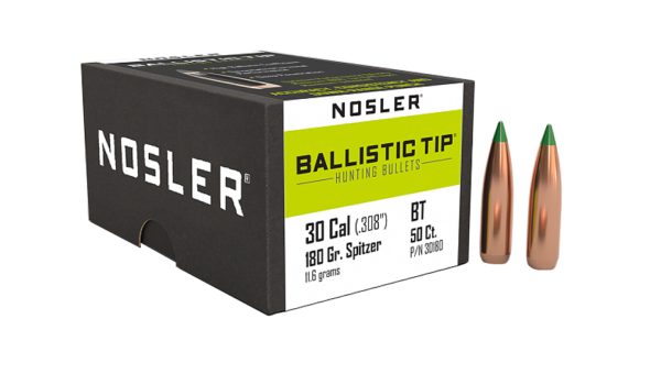 NOSLER 30CAL 180GR BALLISTIC TIP 50CT