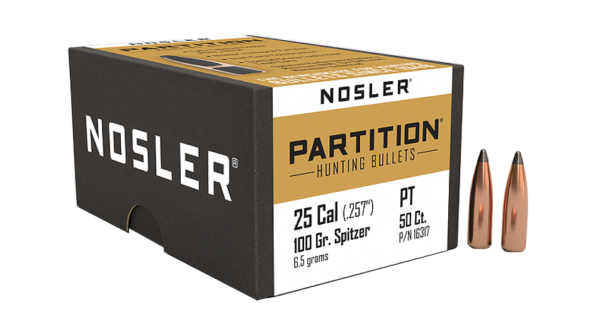 NOSLER 25CAL 100GR SPITZER 50CT