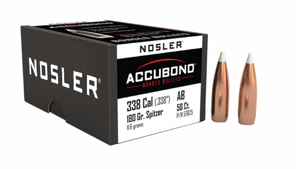 NOSLER 338CAL 180GR ACCUBOND BULLET 50CT