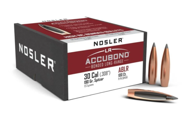 NOSLER 30CAL 190GR ACCUBOND LR BULLET 10