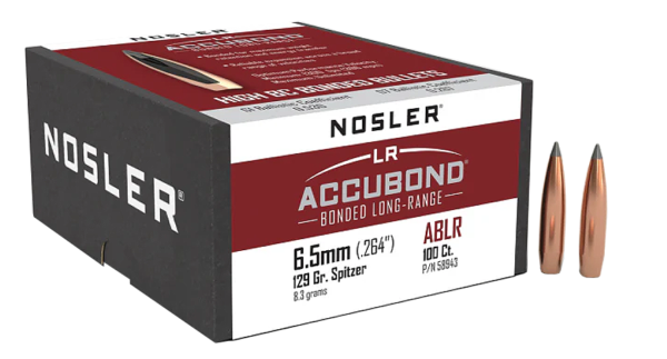 NOSLER 6.5MM 129GR ACCUBOND LR BULLET 10