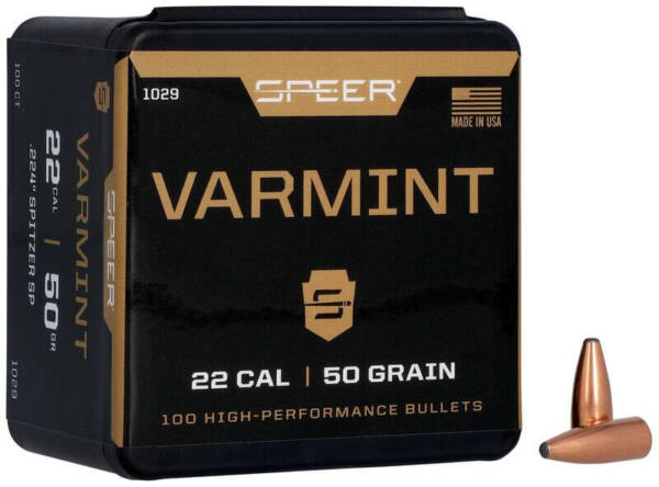 SPEER 22CAL 50GR SP VARMINT BULLET