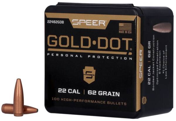 SPEER 22CAL 62GR GOLD DOT BULLET