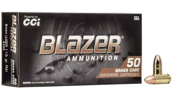 BLAZER 9MM 115GR FMJ BRASS CASE 500RND