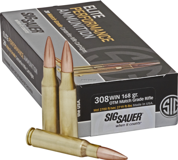 SIGSAUER 308WIN 168GR OTM MATCH GRADE