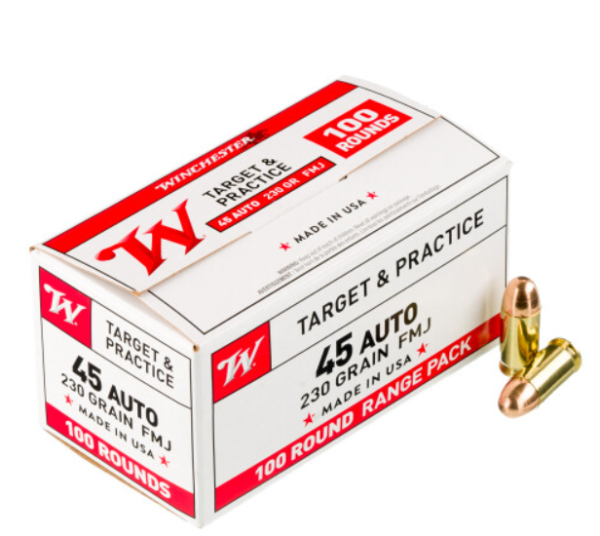 WIN 45AUTO 230GR FMJ 100RND AMO