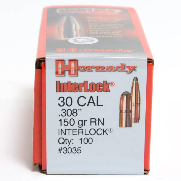 HORNADY 30CAL 150GR RN INTERLOCK 100CT