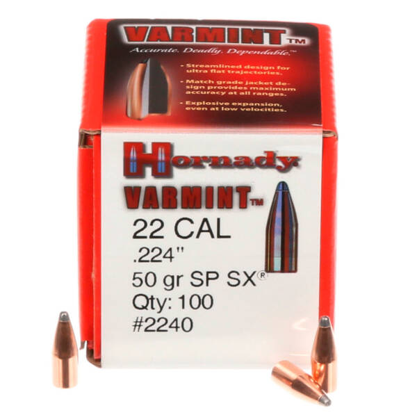 HORNADY 22CAL 50GR SP SX 100CT