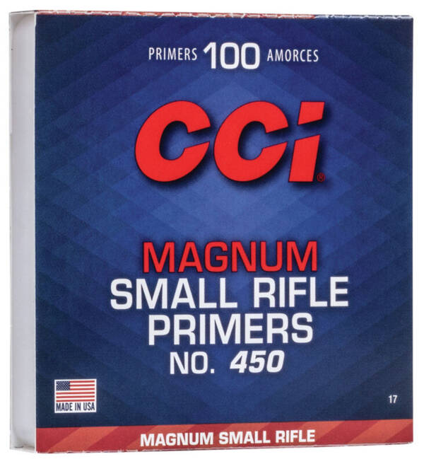 CCI 450 MAGNUM SMALL RIFLE PRIMERS 100PK