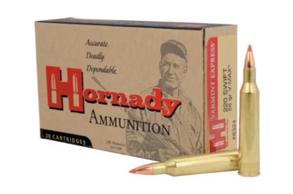 HORNADY 220SWIFT 55GR V-MAX AMMO