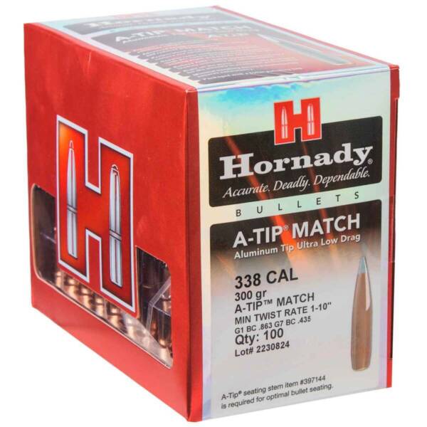 HORNADY 338CAL 300GR A-TIP MATCH 100CT