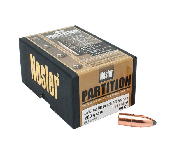 NOSLER 375CAL 260GR PARTITION BULLET 50C