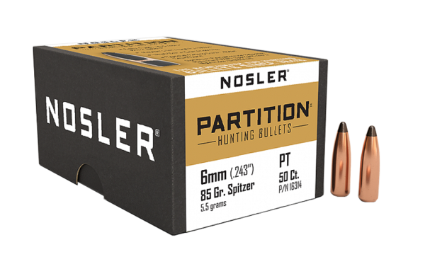 NOSLER 6MM 85GR SP PARTITION