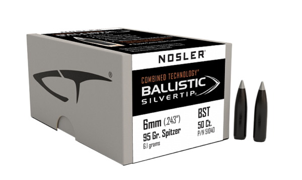 NOSLER 6MM 95GR SP BALLISTIC SILVERTIP