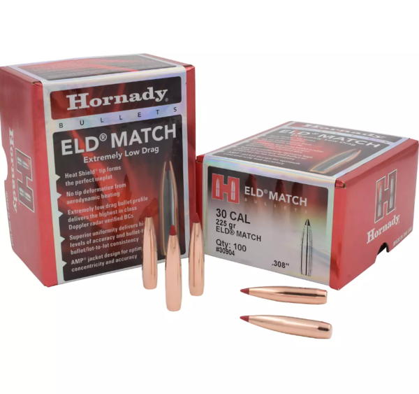 HORNADY 30CAL 225GR ELD MATCH BULLET 100