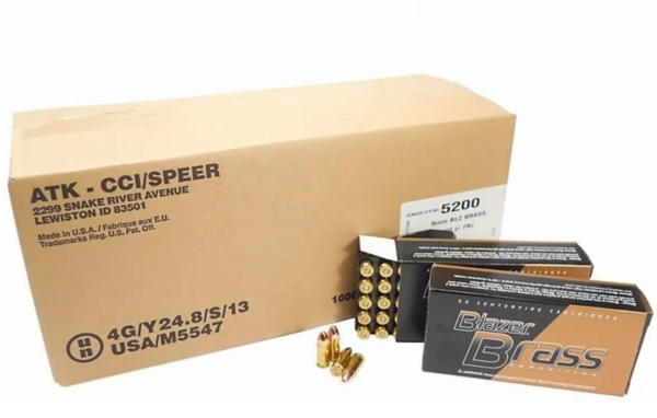 BLAZER 9MM 115GR FMJ 1000RND BRASS