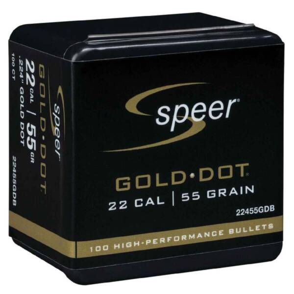 SPEER 22CAL 55GR GOLD DOT BULLET 100CT