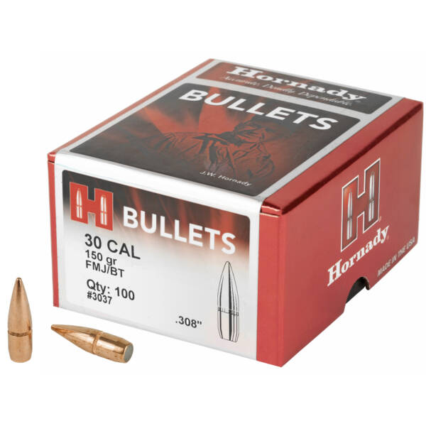 HORNADY 30CAL 150GR FMJ/BT 100CT