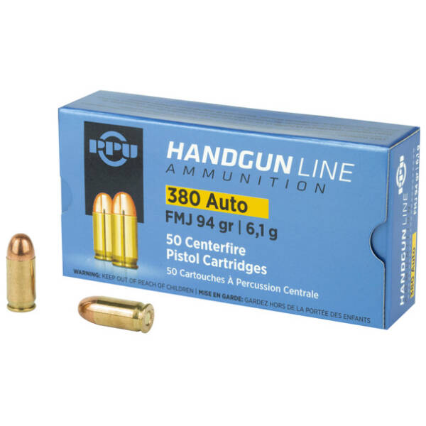 PPU HANDGUN 380ACP 94GRN FMJ