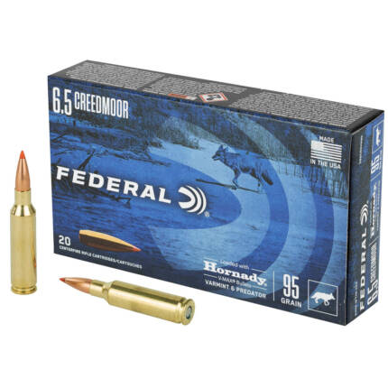 FEDERAL 6.5MM CM 95GR HORNADY V-MAX