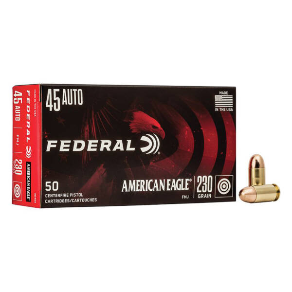 FEDERAL 45 AUTO 230GR AMERICAN EAGLE FMJ 50CT