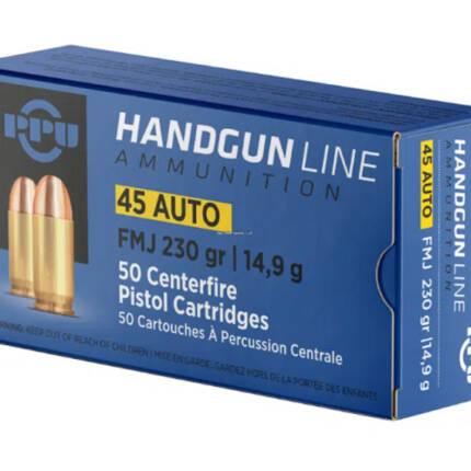 PPU 45AUTO FMJ 230GR PISTOL AMMO