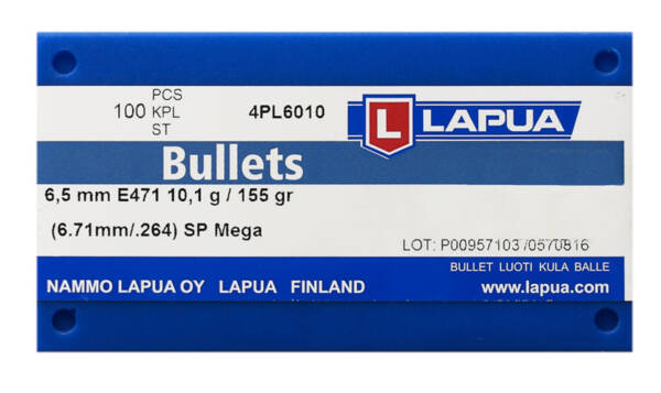 LAPUA E471 6.5MM 155GR SP MEGA BULLET