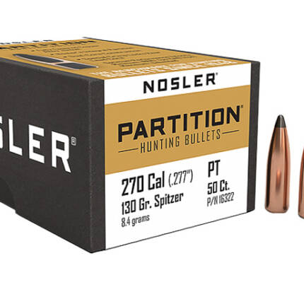 NOSLER 270CAL 130GR PARTITION BULLET 50C