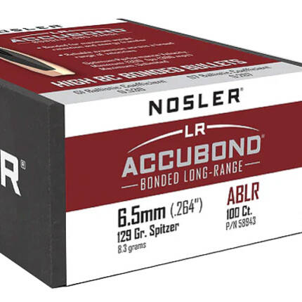 NOSLER 6.5MM 129GR ACCUBOND LR BULLET 10