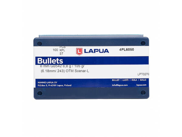 LAPUA 6MM 105GR SCENAR-L 100CT