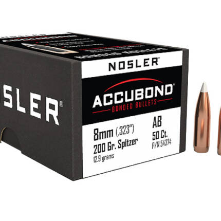NOSLER 8MM 200GR ACCUBOND SPITZER 50CT