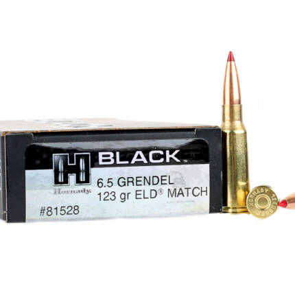 HORNADY 6.5 GRENDEL 123GR ELD MATCH BLACK