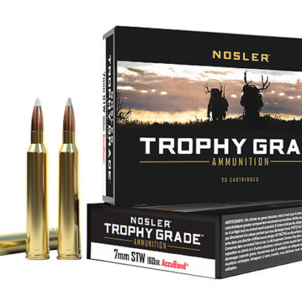 NOSLER 7MM STW 160GR ACCUBOND TROPHY GRADE