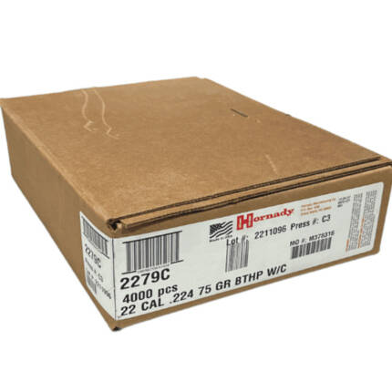 HORNADY 22CAL 75GR ELD MATCH 3500CT 22791B