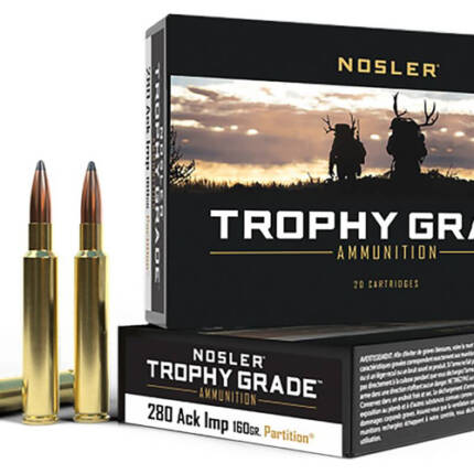 NOSLER 280 ACKLEY IMP 160GR PARTITION TROPHY GRADE