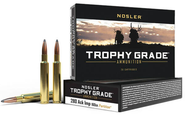 NOSLER 280 ACKLEY IMP 160GR PARTITION TROPHY GRADE