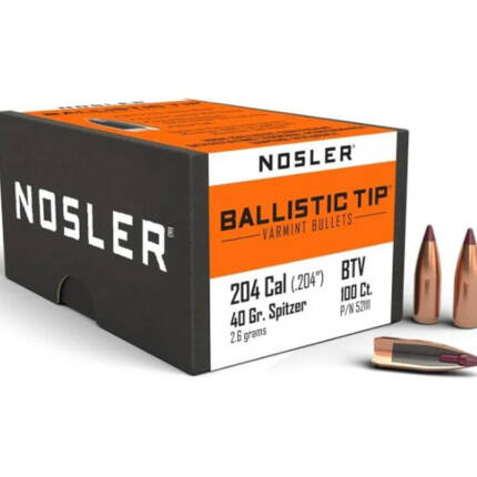 NOSLER 204CAL 40GR SPITZER 100CT BT