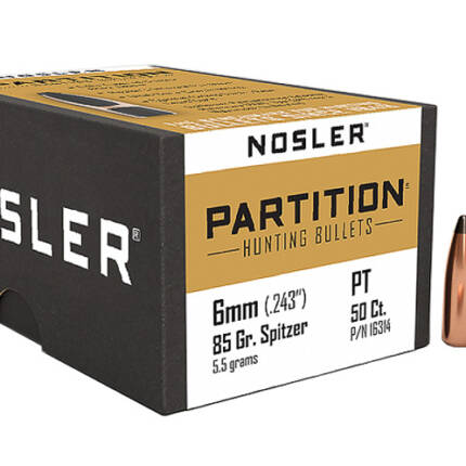 NOSLER 6MM 85GR SP PARTITION